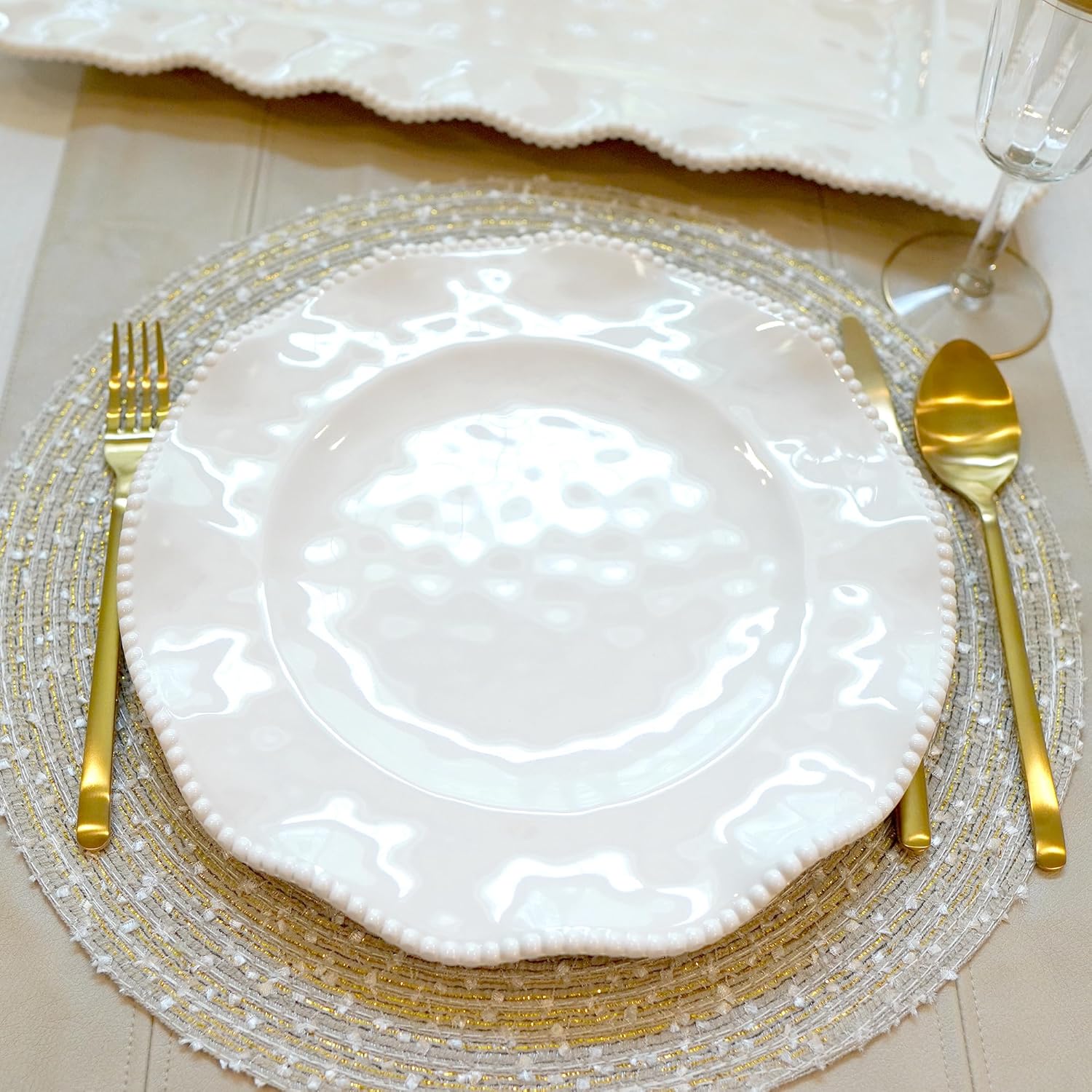 Perlette Off-White Melamine Dinner Plates (Set of 4) Review